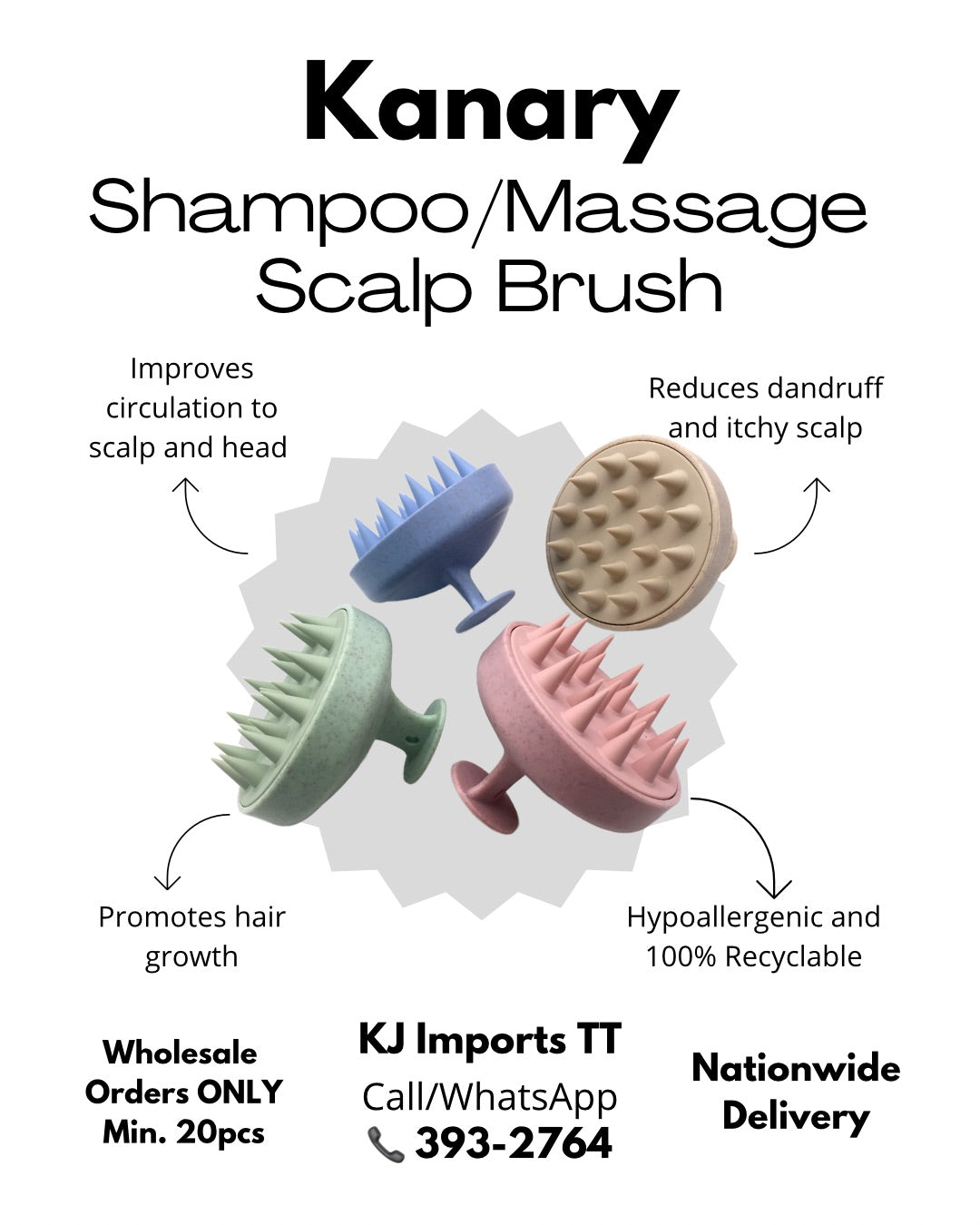 WHOLESALE Kanary Scalp Shampoo/Massage Brush