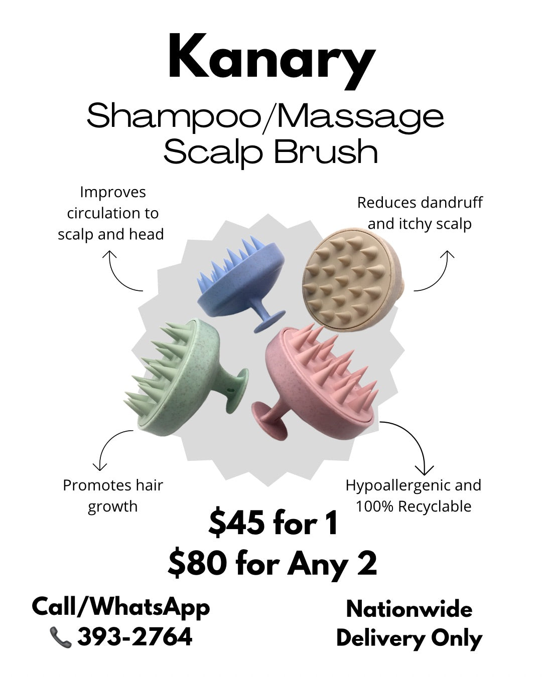 Kanary Scalp Shampoo/Massage Brush
