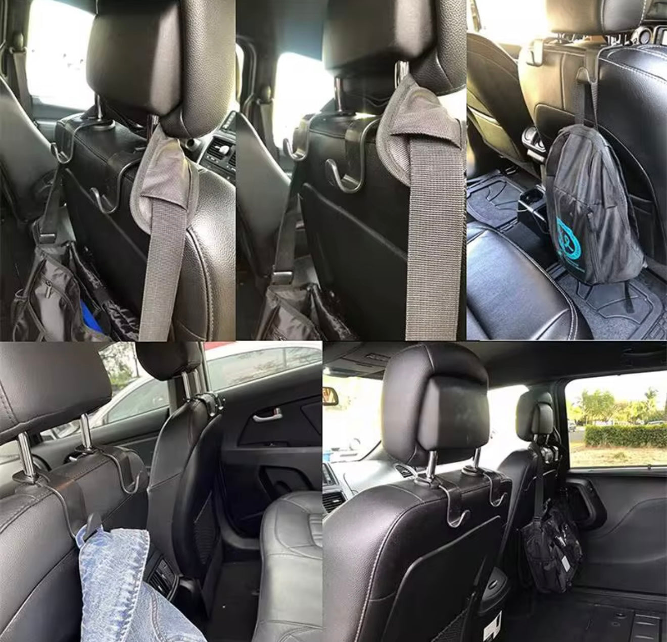 Bag/Holding Hooks for Car Headrest (4 Pack)