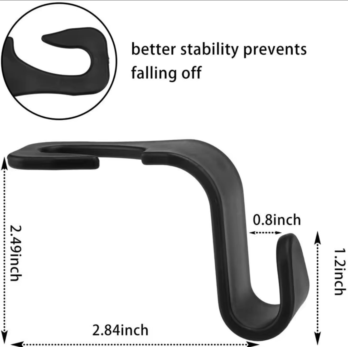 Bag/Holding Hooks for Car Headrest (4 Pack)
