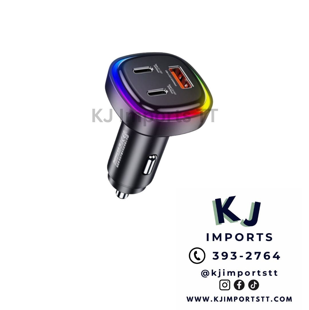 Car Charger 66W 3-Port (Dual USB-C + USB-A) RCC330