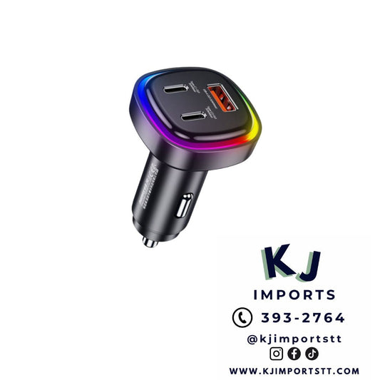 66W Fast Car Charger - Dual USB-C, & USB-A - RCC330