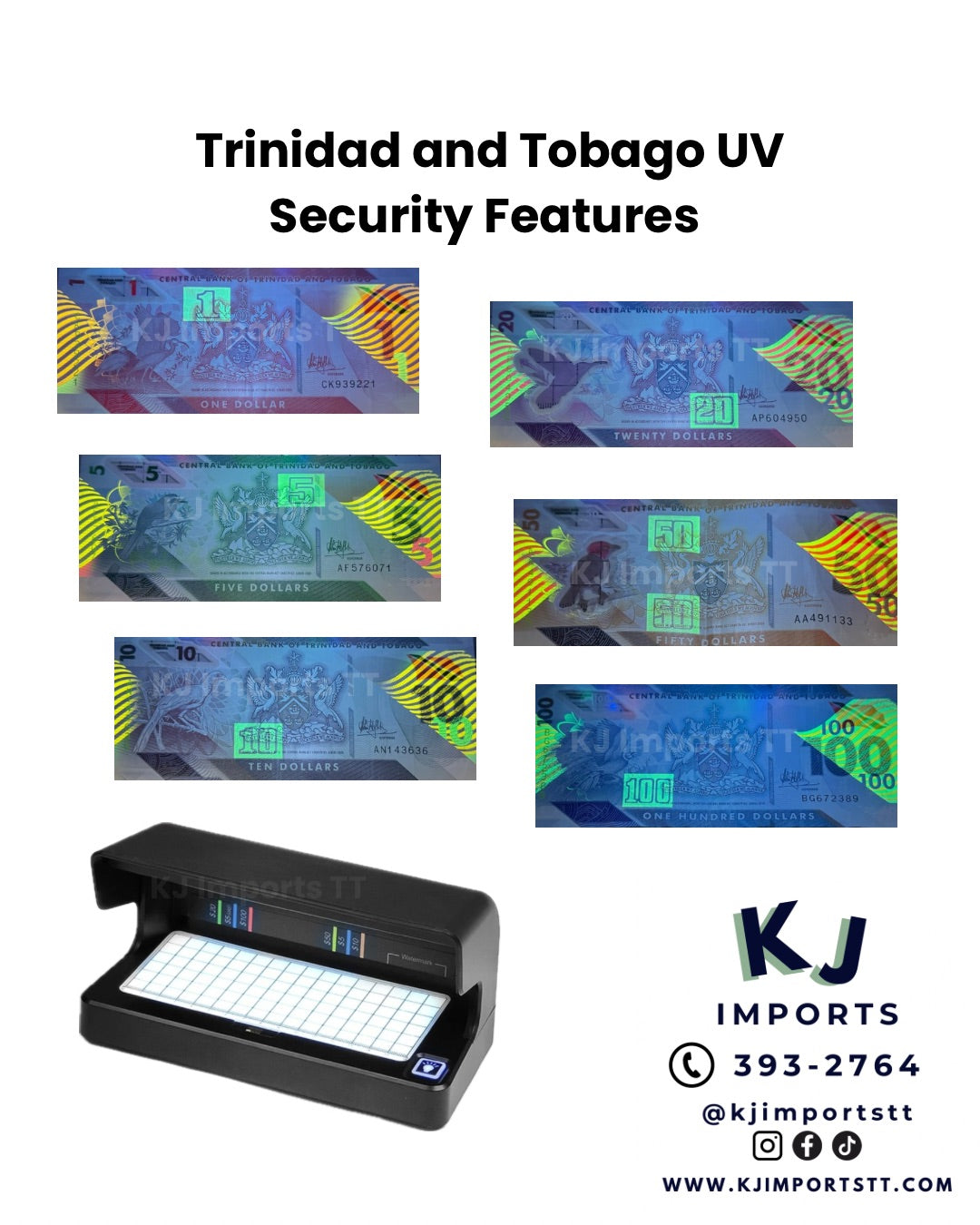 Rechargeable Counterfeit Detector UV and White Light (AL-12)