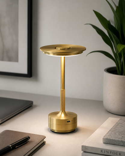 Gold Metal Touch Control LED Lamp