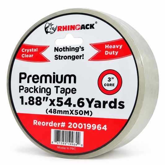 RhinoPack Premium Clear Packing Tape - 1.88” x 54.6 Yards
