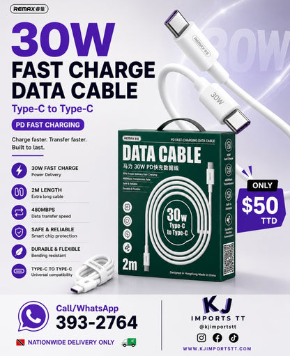 2M Charging Cable 30W (USB-C to C) RCC021