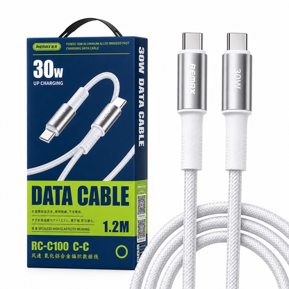 1.2M Braided Charging Cable 30W (USB-C to C) RCC100